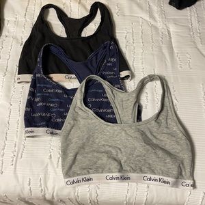 3 Calvin Klein sport bras size small